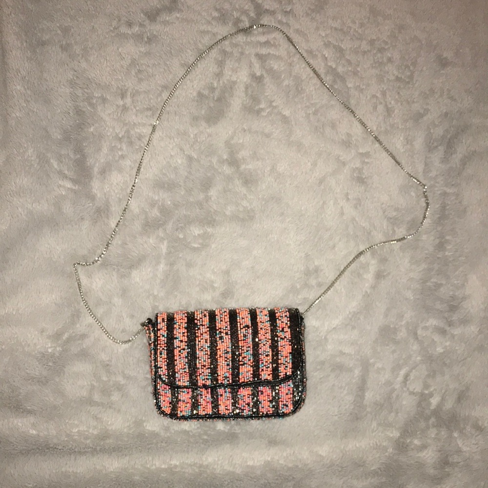 Beaded cross body bag